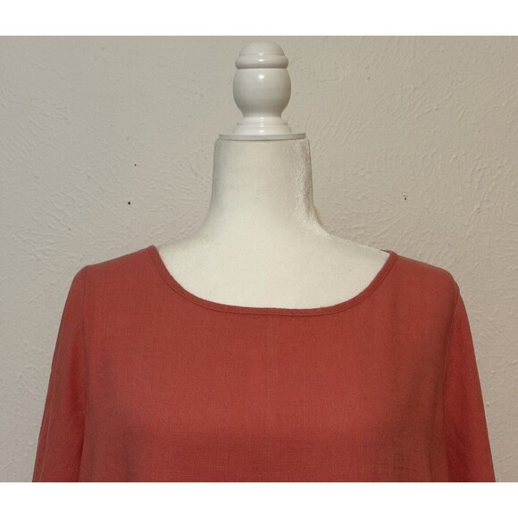 Umgee Size M Linen Blend Mix Media Animal Print Tunic Top Boho Festival - Picture 2 of 9